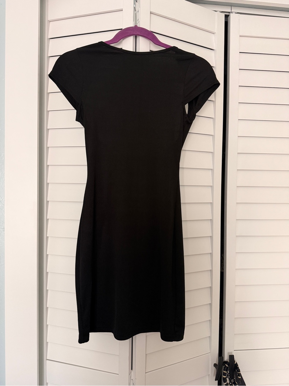 Princess Polly Black Short Sleeve Mini Dress - Classic Crew Open Back